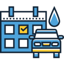plan,transportation,time and date,calendar,appointment,schedule,vehicle,car,checkmark,car wash