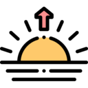 sun,arrows,weather,nature,up arrow,ocean,sunrise,sea,dawn,evening