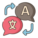 ui,interface,symbol,education,arrows,communications,logo,language,logotype,brand,brands and logotypes,shapes and symbols,circular arrows,translate,translator,translation,chat bubbles,subject