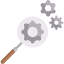 business and finance,magnifying glass,loupe,research,zoom,gears,exam,test,analyze,investigate