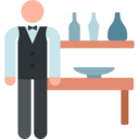 people,alcohol,bar,bottles,restaurant,alcoholic drinks,waiter,profession,stick man