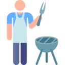 summertime,cooking,kitchen,restaurant,chef,barbecue,grill,stick man,cookers ok 