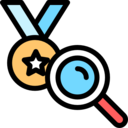 sports and competition,ui,medal,winner,award,magnifying glass,search,champion