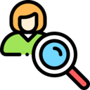 woman,magnifying glass,user,search,zoom,female user,searching