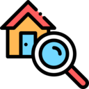 house,ui,real estate,home,magnifying glass,search,buildings,loupe ok 