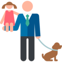 pet,people,tie,family,stick man,familiar