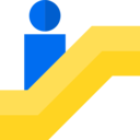 device,sign,escalator,stick man