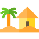 house,beach,landscape,nature,palm tree