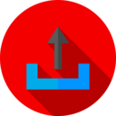 interface,upload,arrows,multimedia option,square,up arrow,uploading