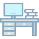 computer,education,furniture and household,office,work,desktop computer,study,books,table,desk,workspace,office desk,office table
