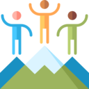 people,goal,mountain,teamwork,humanpictos,men