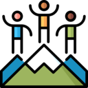 people,goal,mountain,teamwork,humanpictos,men