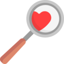 ui,magnifying glass,heart,search,Tools and utensils,love,loupe,valentines day,love and romance,romantic