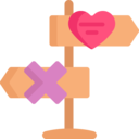 love,orientation,directional,love and romance,other,post,signpost,hearts ok 