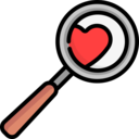 ui,magnifying glass,heart,search,Tools and utensils,love,loupe,valentines day,love and romance,romantic