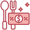 food and restaurant,bill,dollar,fork,spoon,voucher,paying