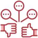 social media,feedback,thumbs up,speech bubbles,review,opinion,thumbs down