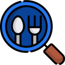food,food and restaurant,magnifying glass,search,loupe,seo,restaurant,fork,spoon