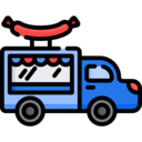 food,food and restaurant,delivery truck,transport,transportation,fast food,food truck,truck,van,hot dog,trucking