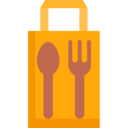food,food and restaurant,bag,commerce,meal,restaurant,takeaway,shopping bag,cutlery,paper bag,stores