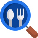 food,food and restaurant,magnifying glass,search,loupe,seo,restaurant,fork,spoon