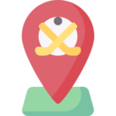 sports and competition,sport,maps and location,pin,placeholder,location,location pin,stick,match,puck,hockey,hockey sticks