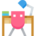 monitor,furniture and household,desktop,study,books,chair,desk,lamp desk