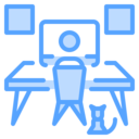 computer,home,monitor,furniture and household,cat,display,desk,working at home,workspace,comfort zone