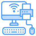 computer,keyboard,wifi,paper,monitor,mouse,printer,mouse clicker