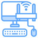 computer,keyboard,wifi,monitor,mouse,mouse clicker,router