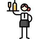 woman,professions and jobs,drink,people,alcohol,alcoholic,wine bottle,tray,waitress
