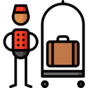 man,professions and jobs,people,suitcase,hotel,cart,holiday,luggage,bellhop