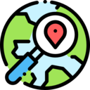 magnifying glass,communications,internet,maps and location,planet earth,worldwide,search,location,Maps and Flags,world grid,searching