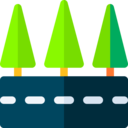transportation,landscape,nature,trees,road,woods,forest,pines,pine,pavement