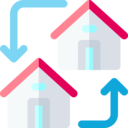 house,exchange,real estate,home,move,refresh,circular arrows,relocation