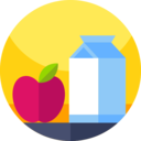 food and restaurant,time and date,apple,lunch,milk,break,lunch break,lunch time