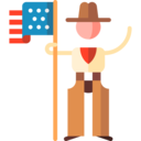 flag,man,hat,people,humanpictos,western,cowboy,wild west