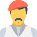 man,hat,professions and jobs,people,male,painter,artist,moustache,bohemian,painters