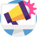 computer,megaphone,marketing,communications,social media,promotion,shout,bullhorn,protest,announcer,loudspeaker