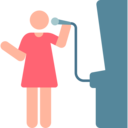 computer,woman,people,gamer,video game,karaoke,singing,pictogram