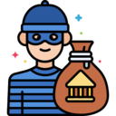 business and finance,money bag,building,bank,fraud,steal,incognito,thief,robbery