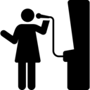 computer,woman,people,gamer,video game,karaoke,singing,pictogram