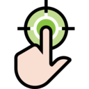 symbol,click,finger,gesture,hand,gestures,hands and gestures,tap,outlined,one,click here,haw gestures stroke