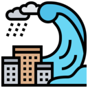 ecology and environment,house,home,buildings,wave,Natural disaster,tsunami,lanscape
