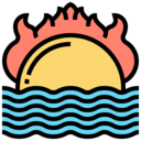 ecology and environment,warning,ocean,sunset,heat,wave