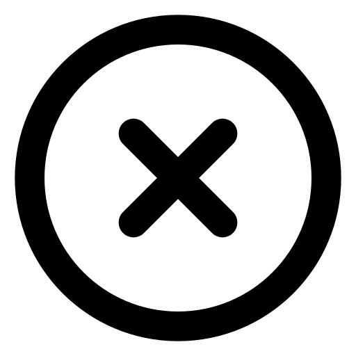 Circle, x icon