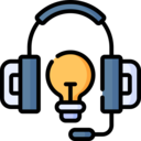 file,headphones,education,folder,light bulb,elearning,online class