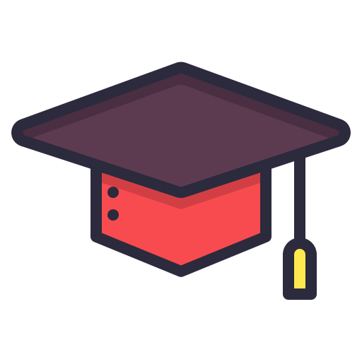 Academic, cap, graduation, school, square icon