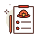 security,report,pencil,document,helmet,drill,fireman