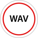 interface,file,music and multimedia,symbol,type,rounded,wav,haw filetypes stroke